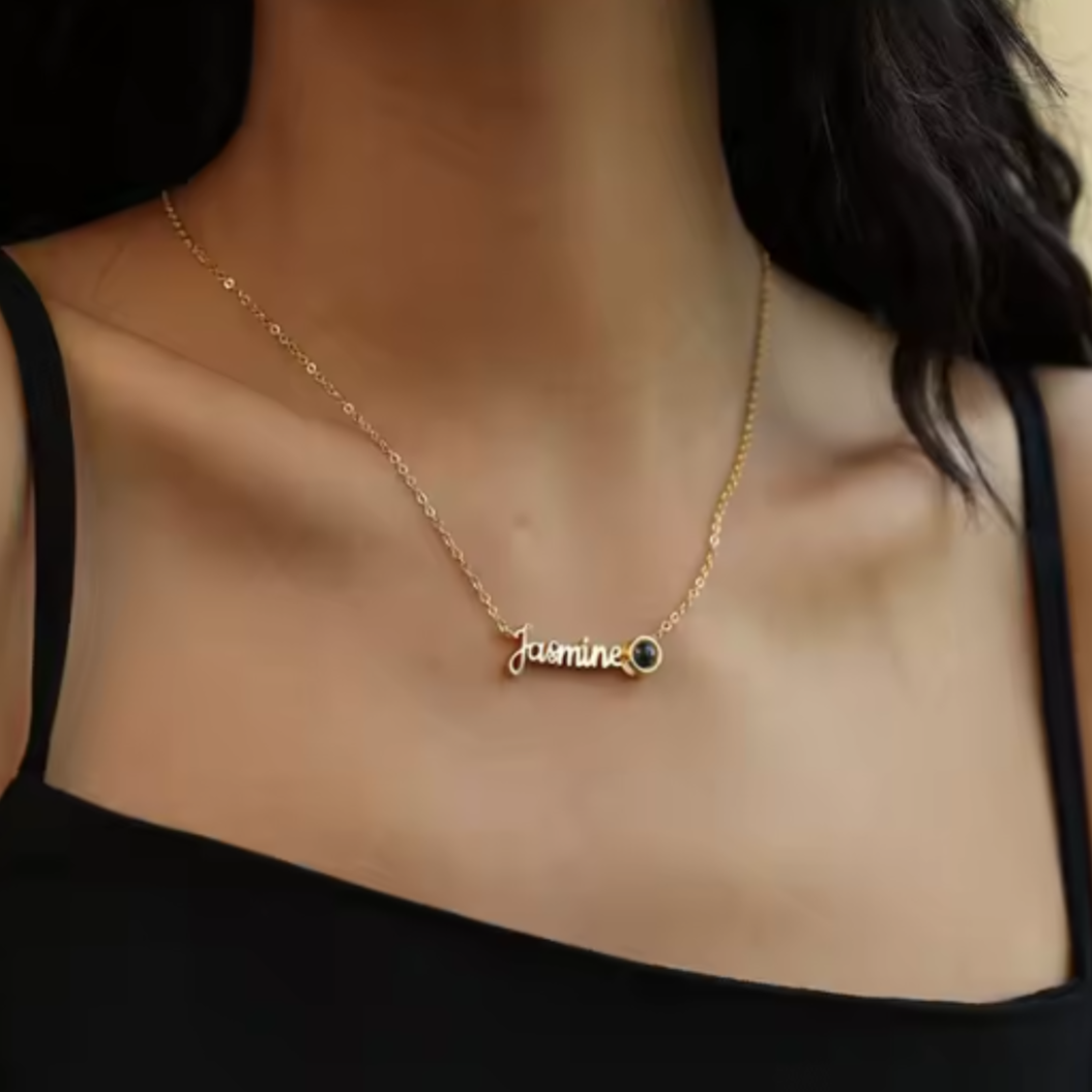 Personalized Necklace with Name and Photo