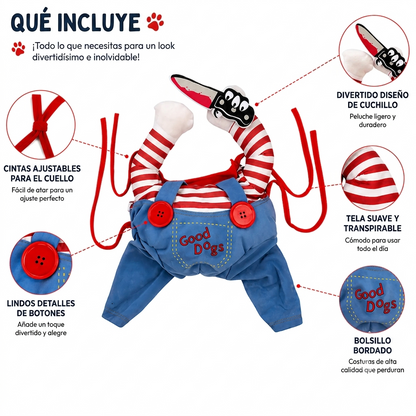 Disfraz "Muñeco Diabólico" para gatos