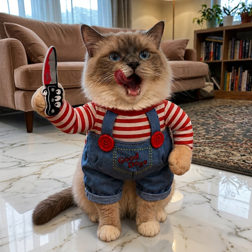 Disfraz "Muñeco Diabólico" para gatos